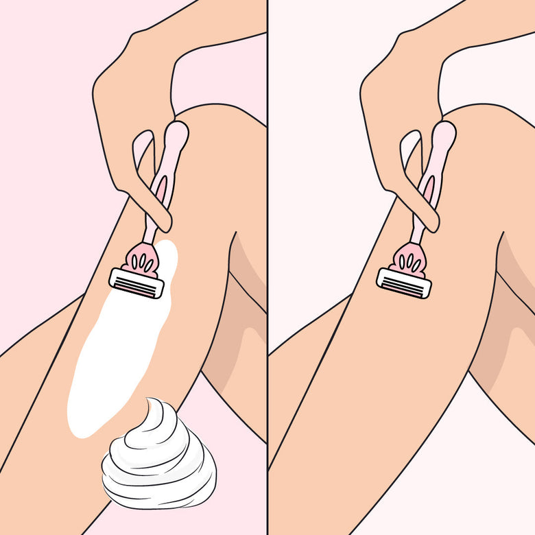 wet shave vs dry shave illustration