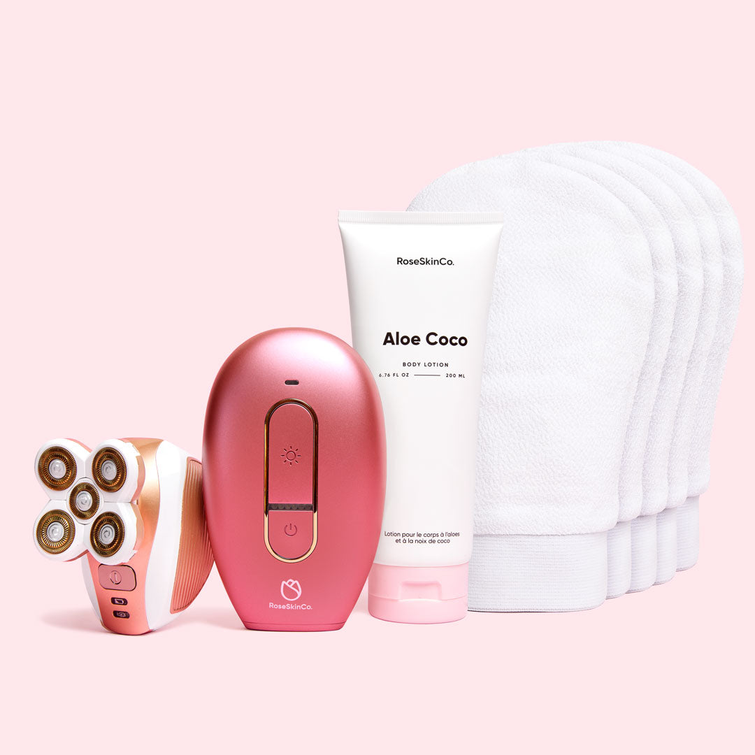 Silky Smooth+ Routine (Lumi 1 + 4D + 5 Gloves + Lotion) – RoseSkinCo.