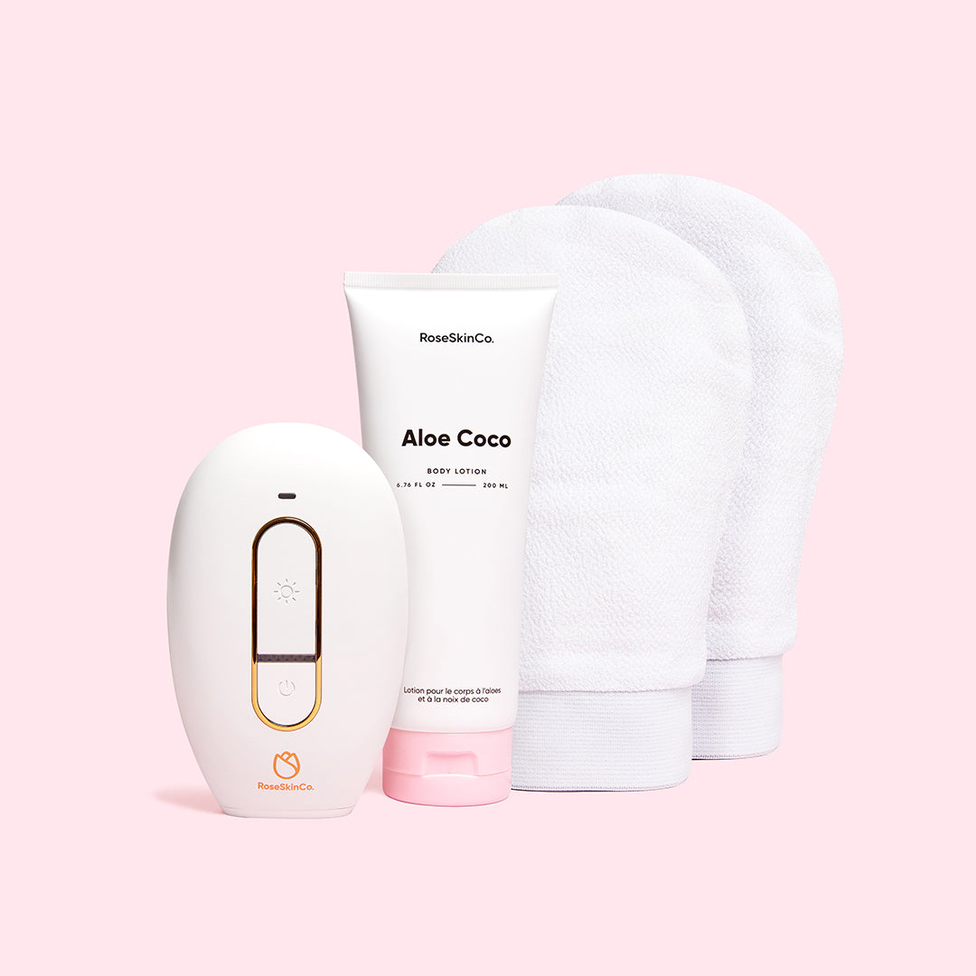 Silky Smooth Routine (Lumi + 2 Gloves + Lotion) – RoseSkinCo.